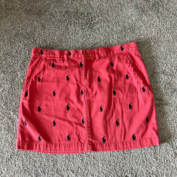 Ralph Lauren Dresses & Skirts - Vintage Ralph lauren sport skirt womens 6 pink blue pony logo mini preppy 90s